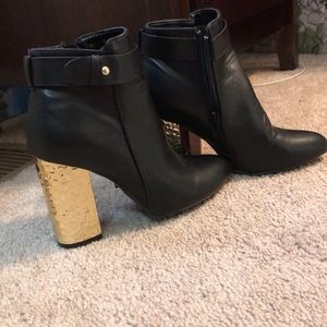 Gold heeled boots